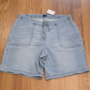 J Jill Denim Patch Pockets Denim Jean Shorts Size Women's 18 Petite Light Wash